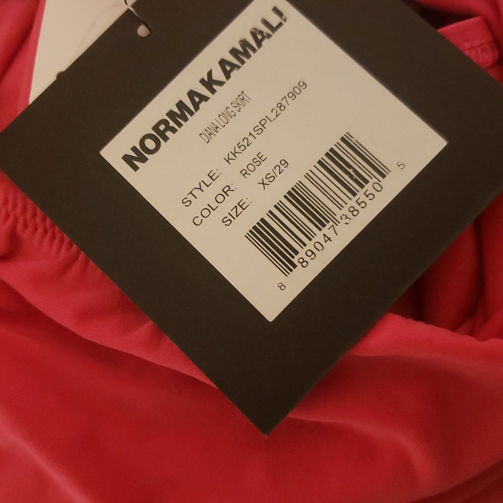 Norma Kamali Pink "ROSE" Asymmetrical Ruched Diana Midi Skirt XS NWT Revolve - Picture 4 of 6